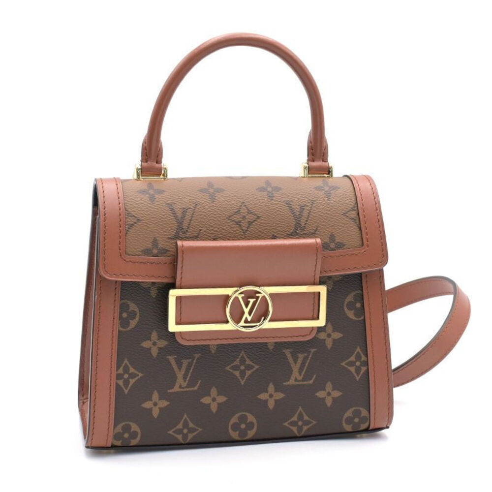 Louis Vuitton Monogram Reverse Dauphine Shoulder Bag Canvas Leather Black